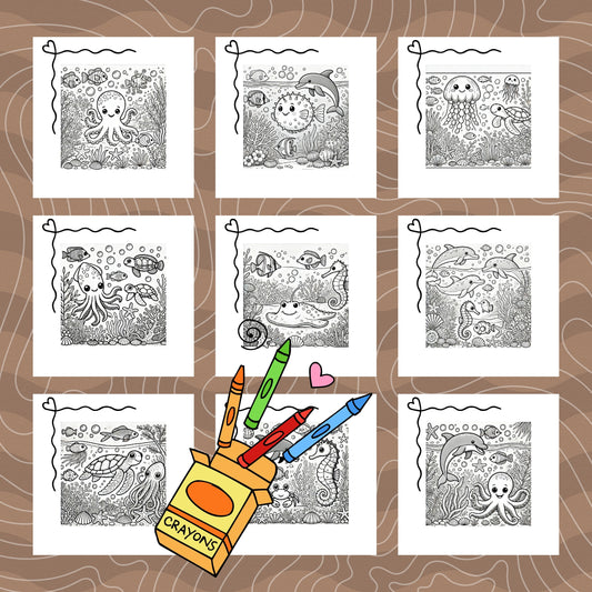 THE MAGIC SEA: libro digitale da colorare per bambini in PDF