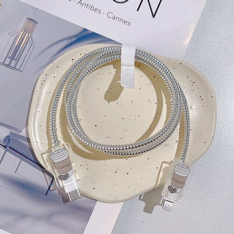 Transparent Scratch-resistant Charger USB Cable Protection Sleeve Suit