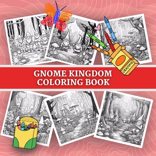 INSIDE THE GNOME KINGDOM: libro digitale da colorare per bambini in PDF