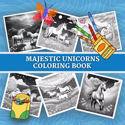 THE ENCHANTED UNICORNS: libro digitale da colorare per bambini in PDF