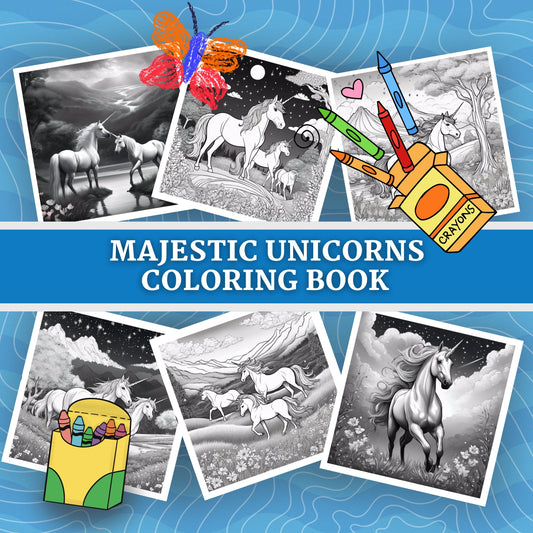 THE ENCHANTED UNICORNS: libro digitale da colorare per bambini in PDF