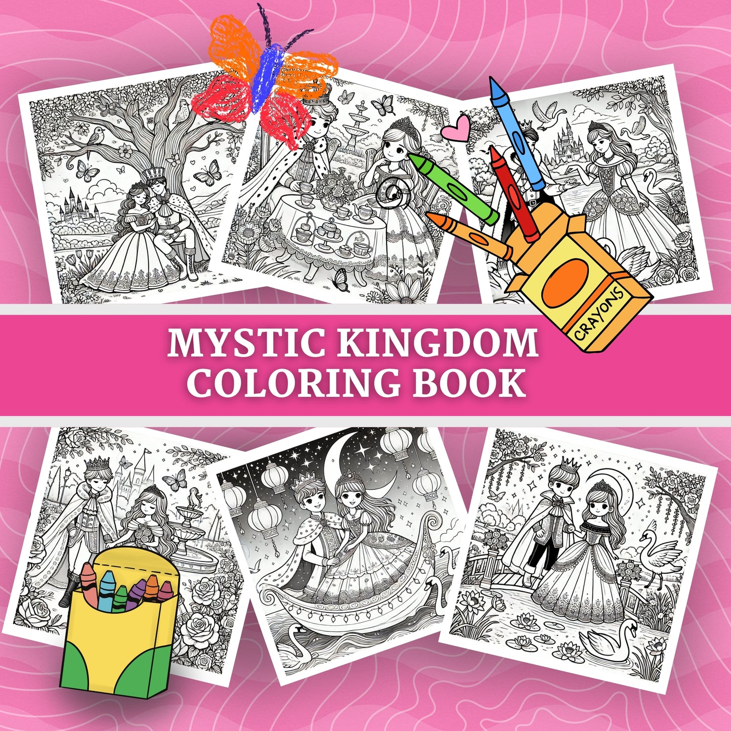 THE ENCHANTED KINGDOM: libro digitale da colorare per bambini in PDF