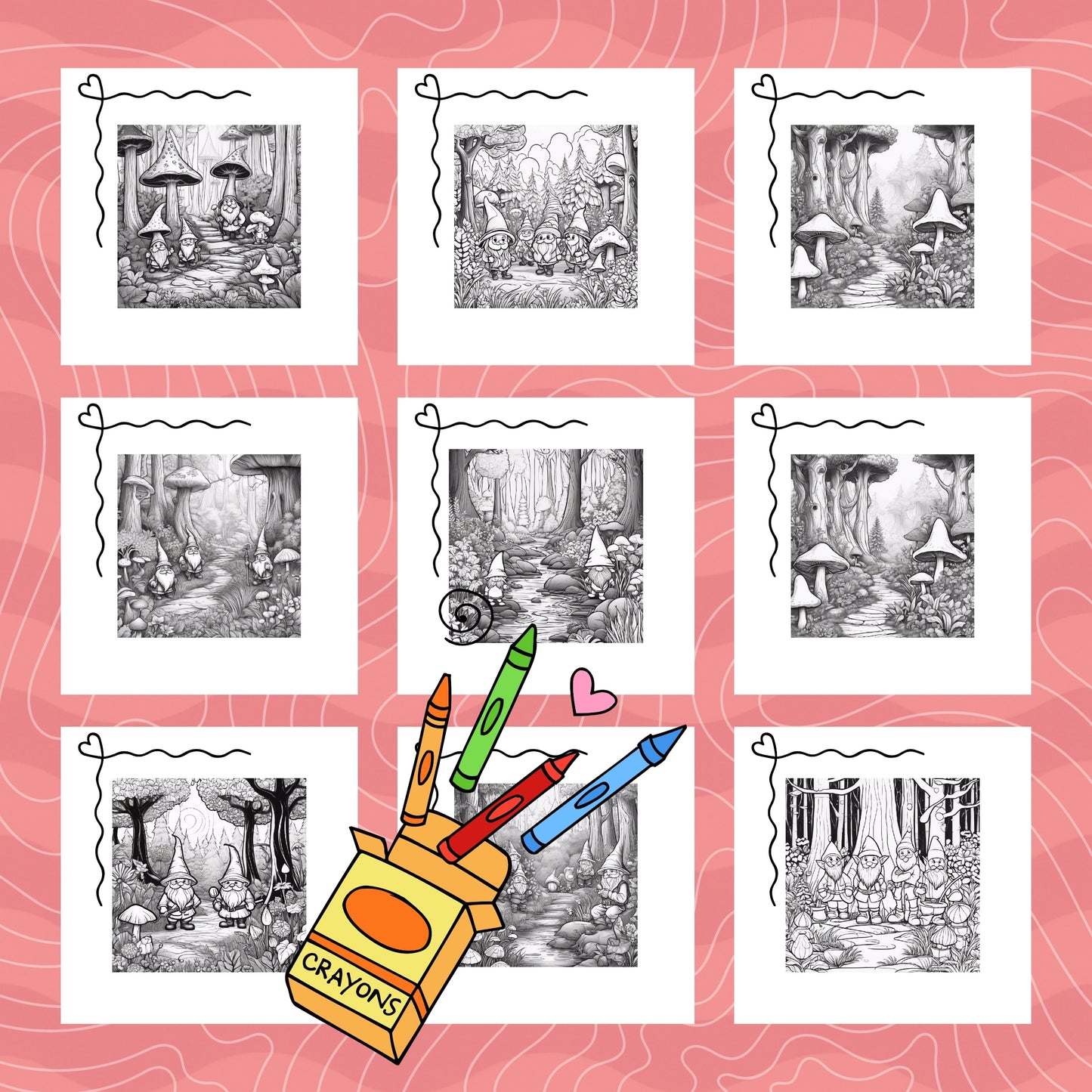 INSIDE THE GNOME KINGDOM: libro digitale da colorare per bambini in PDF