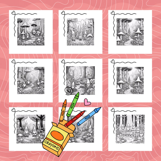 INSIDE THE GNOME KINGDOM: libro digitale da colorare per bambini in PDF