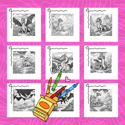 THE WORLD OF LITTLE BIG DRAGONS: libro digitale da colorare per bambini in PDF
