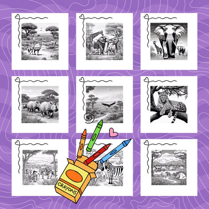 SAFARI WORLD: libro digitale da colorare per bambini in PDF