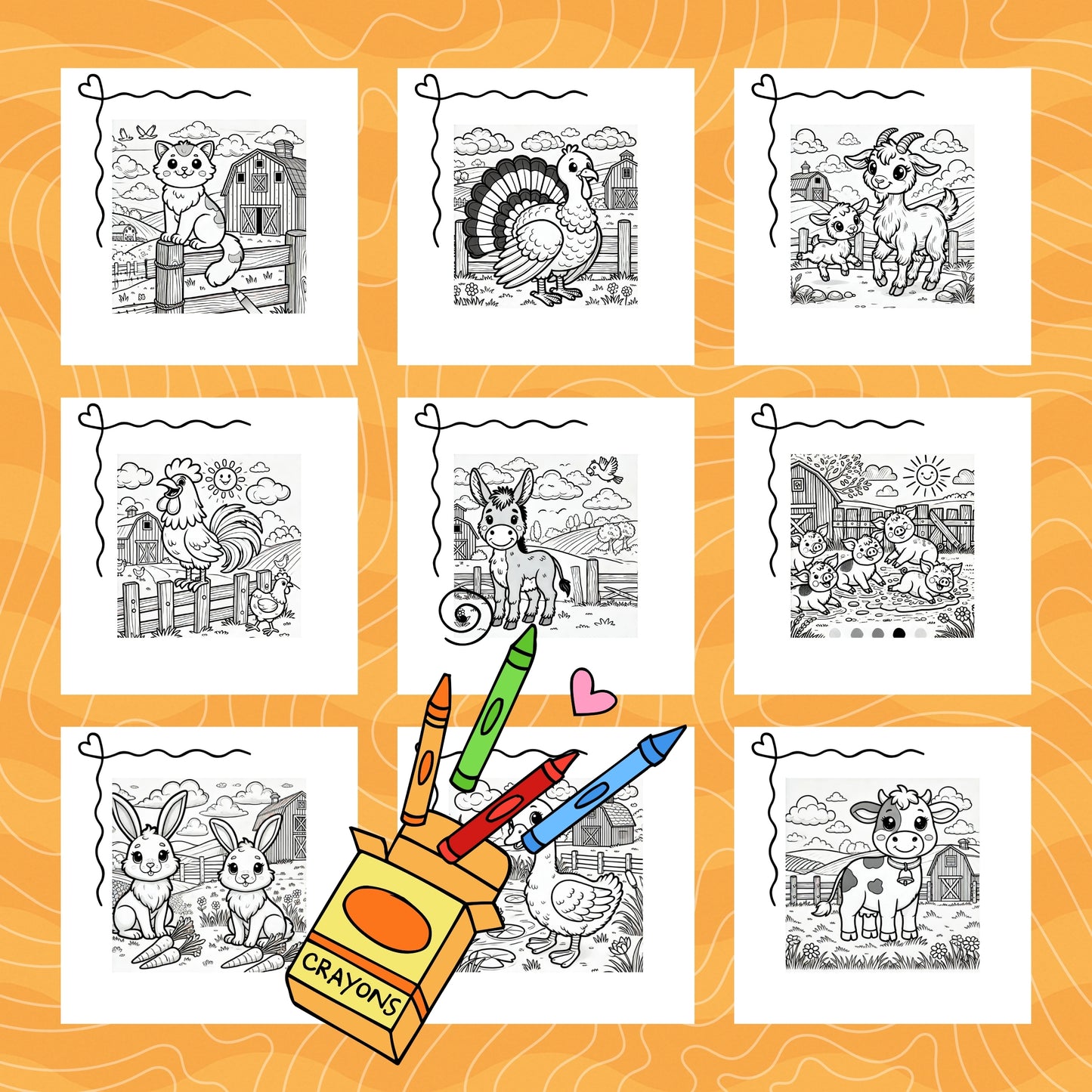 L'ALLEGRA FATTORIA: libro digitale da colorare per bambini in PDF