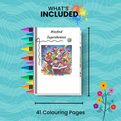 MASKED SUPERHEROES: libro digitale da colorare per bambini in PDF