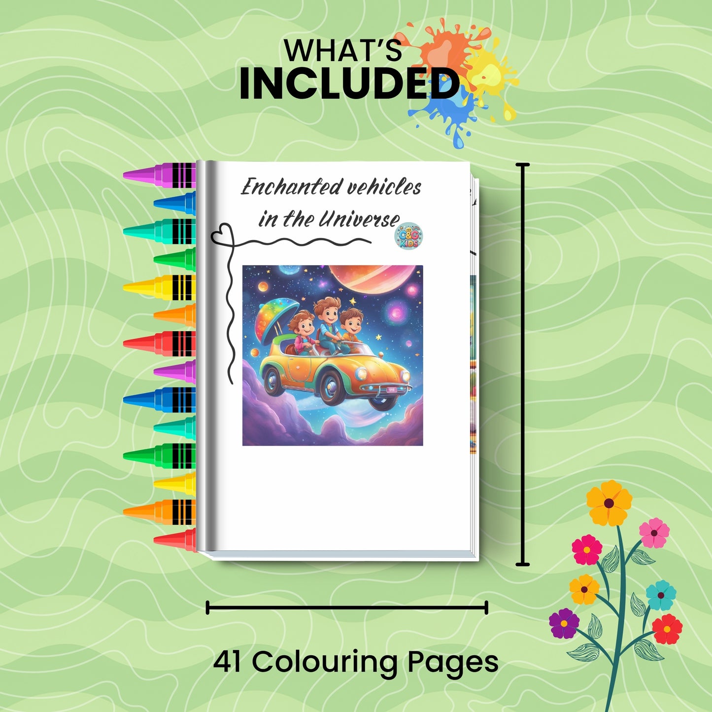 ENCHANTED VEHICLES IN THE UNIVERSE: libro digitale da colorare per bambini in PDF