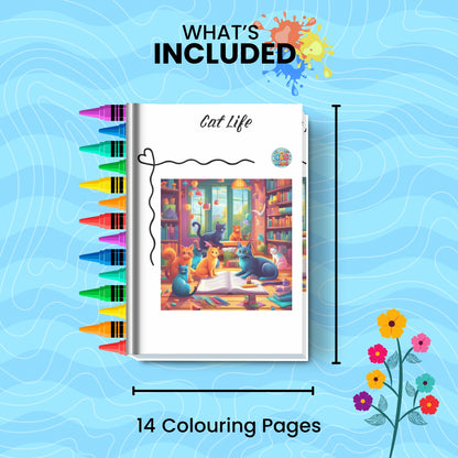 CATS LIFE: libro digitale da colorare per bambini in PDF