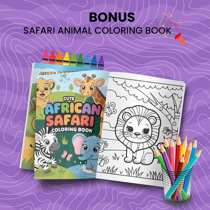 SAFARI WORLD: libro digitale da colorare per bambini in PDF
