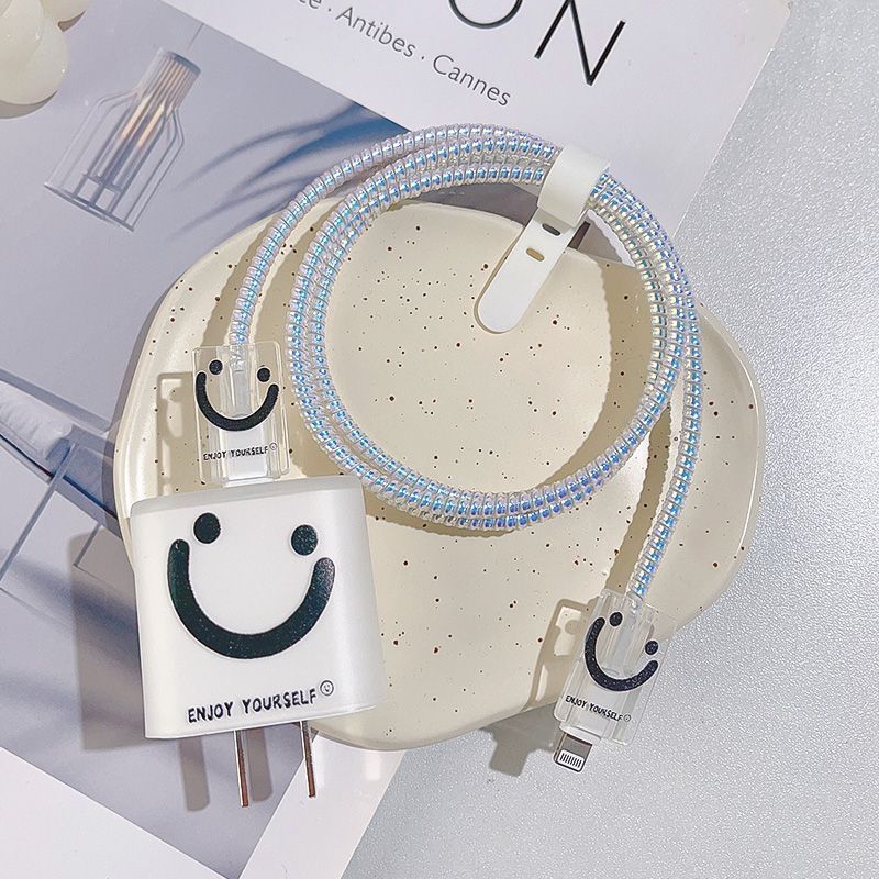 Transparent Scratch-resistant Charger USB Cable Protection Sleeve Suit