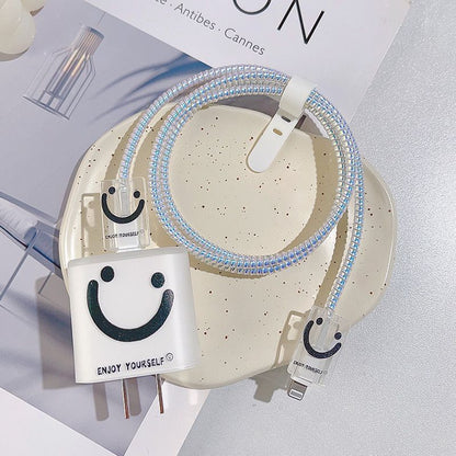 Transparent Scratch-resistant Charger USB Cable Protection Sleeve Suit