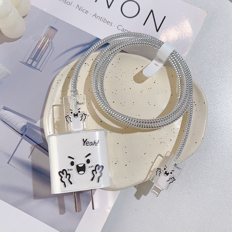 Transparent Scratch-resistant Charger USB Cable Protection Sleeve Suit