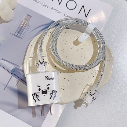 Transparent Scratch-resistant Charger USB Cable Protection Sleeve Suit