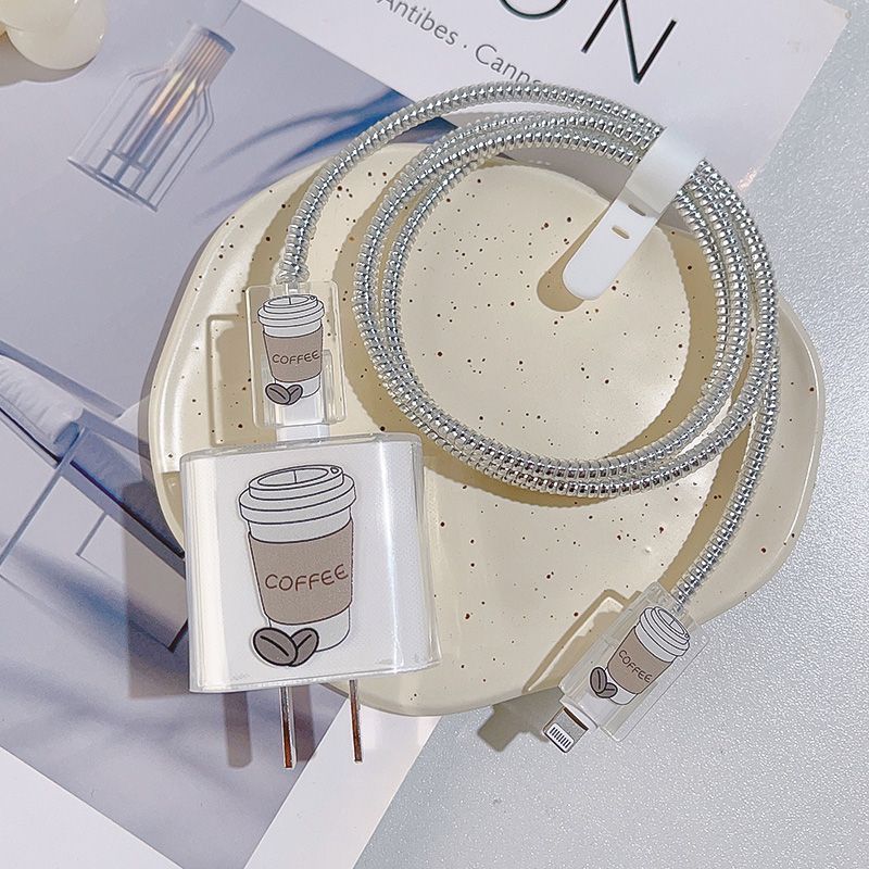 Transparent Scratch-resistant Charger USB Cable Protection Sleeve Suit