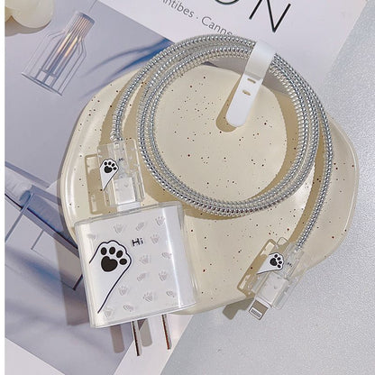 Transparent Scratch-resistant Charger USB Cable Protection Sleeve Suit