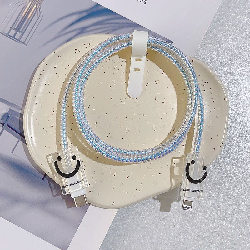 Transparent Scratch-resistant Charger USB Cable Protection Sleeve Suit